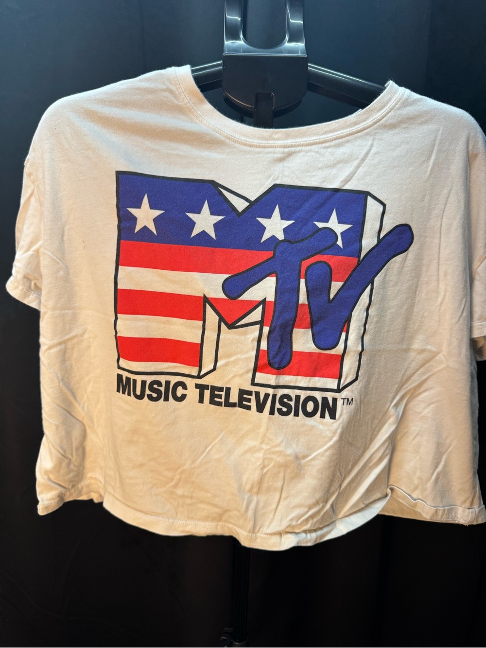 MTV Graphic Logo White T-Shirt and shirt set with Red, Blue and Black Print